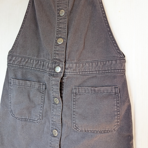 OLD NAVY girls twill pinafore jumper dress black panther - Picture 3 of 14